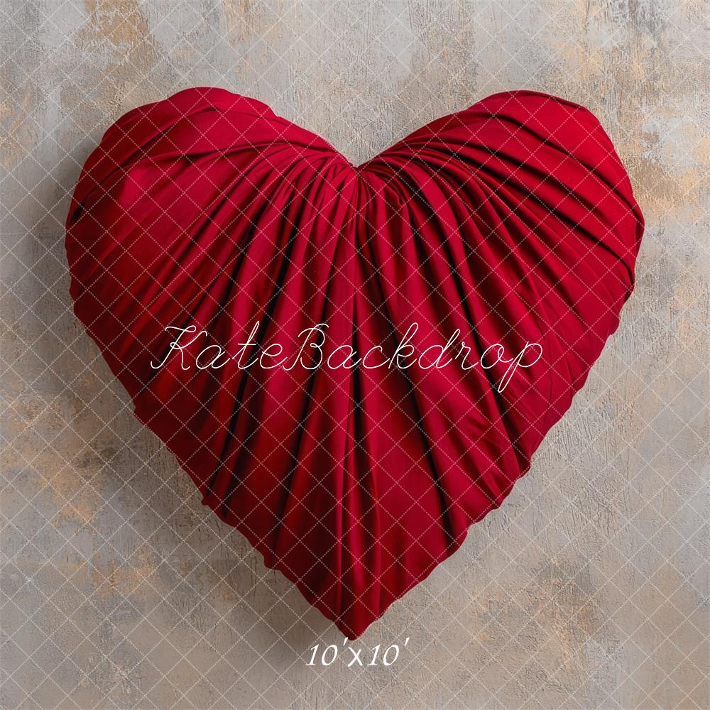 Kate Valentine Simple Red Heart Fabric Backdrop Designed by Mini MakeBelieve