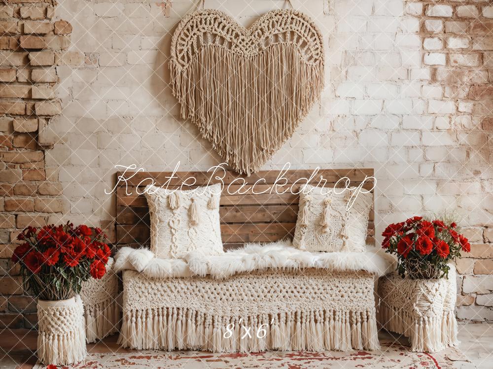 Kate Valentine Boho Heart Vintage Wall Backdrop Designed by Emetselch