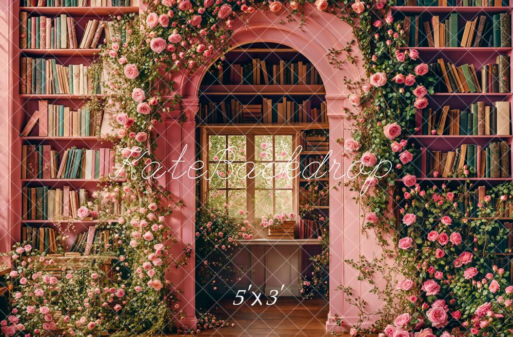 Kate Back To School Floral Arch Library Backdrop Designed by Emetselch