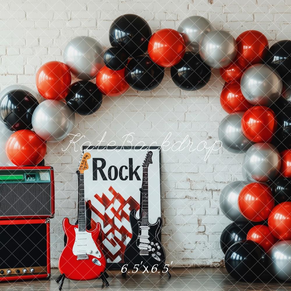 Kate Cake Smash Rock Music Balloon Arch Backdrop Designed by Patty Roberts