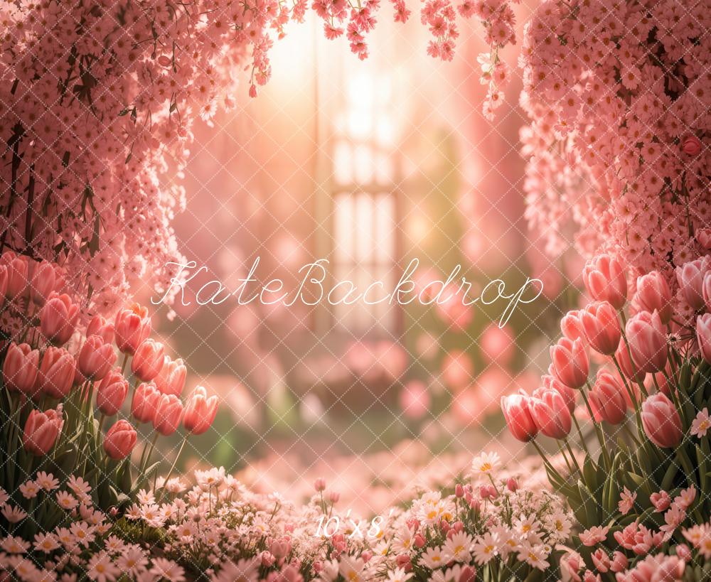 Kate Spring Tulip Floral Garden Backdrop Designed by Emetselch