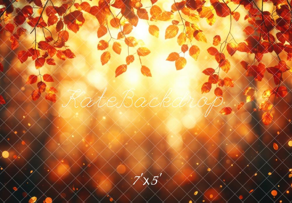 Kate Fall Leaves Bokeh Backdrop Designed by Mini MakeBelieve