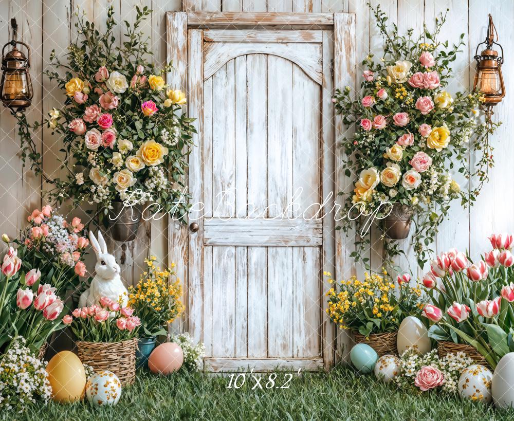 Kate Easter Bunny Flower Basket Door Backdrop Designed by Emetselch