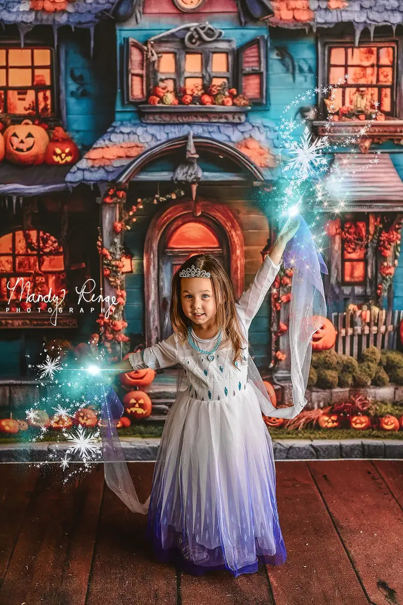 Kate Whimsical Halloween House Backdrop Designed by Mandy Ringe Photography