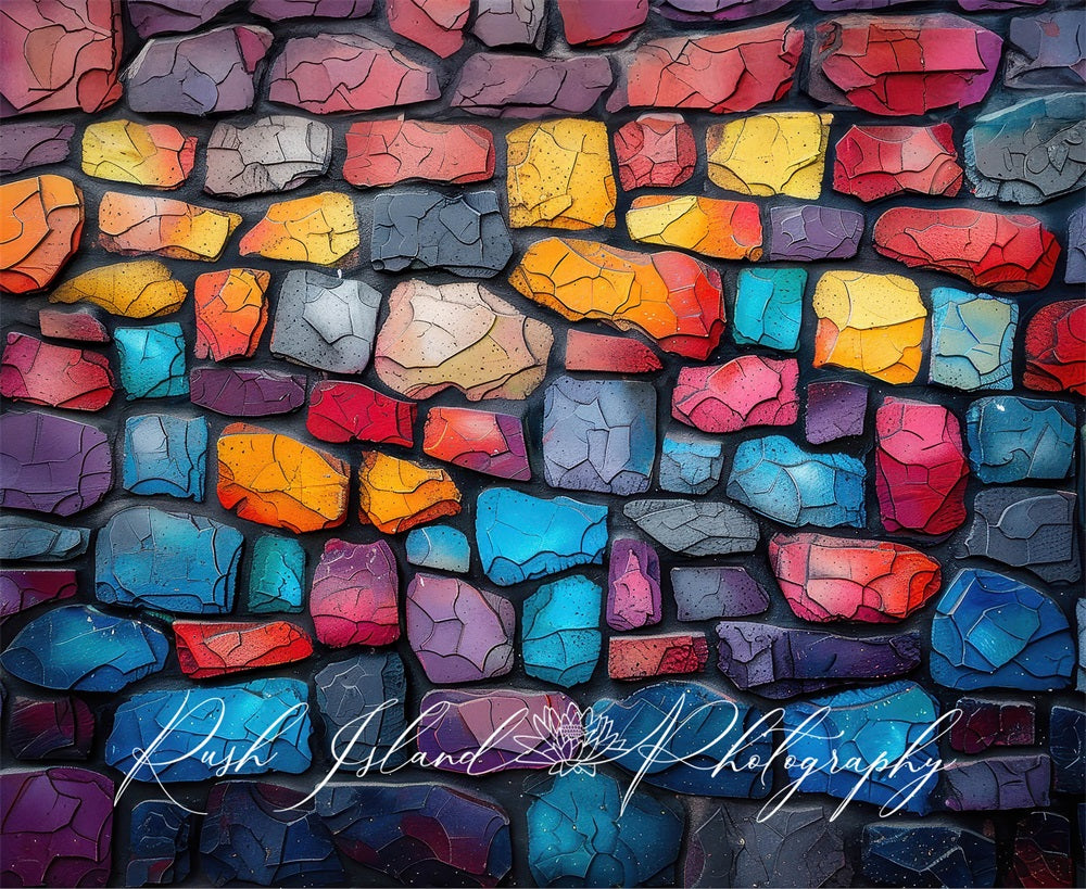 Kate Colorful Stone Wall Backdrop Designed by Laura Bybee