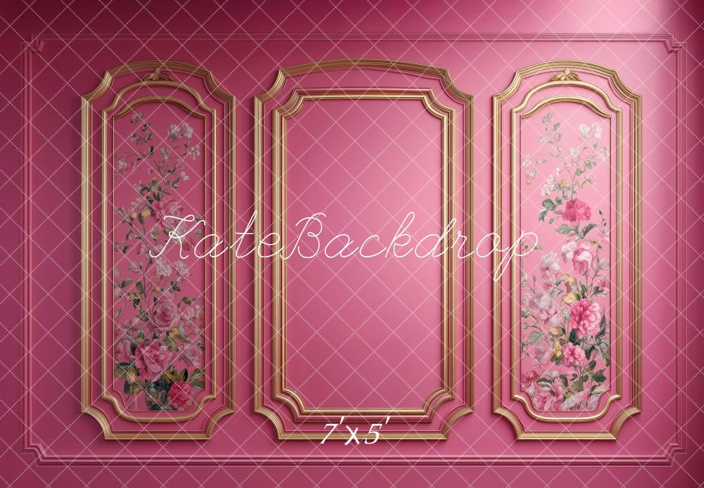 Kate Pink Floral Panel Vintage Wall Backdrop Designed by Patty Roberts