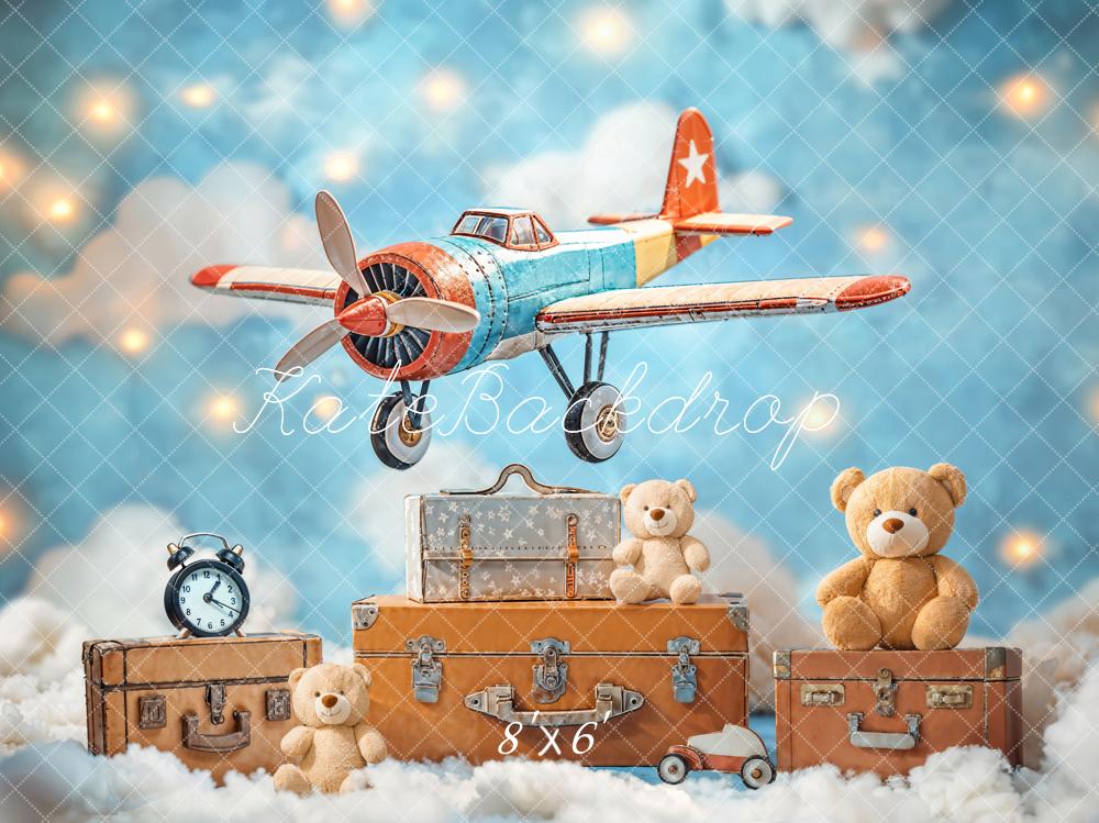 Vintage Vliegtuig Teddybeer Foto Achtergrond Designed by Emetselch