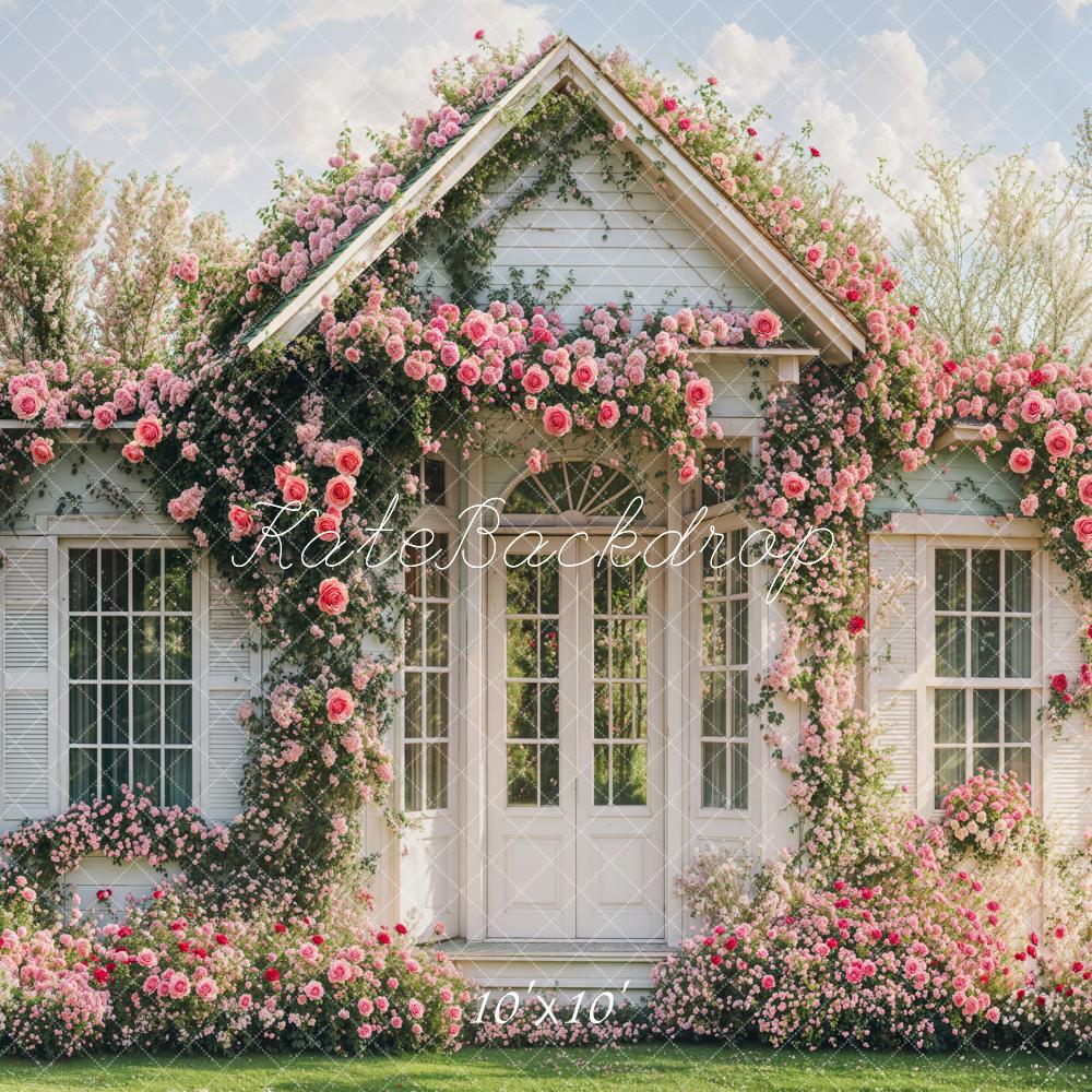 Kate Spring Flower Arch White Cottage Backdrop Designed by Emetselch