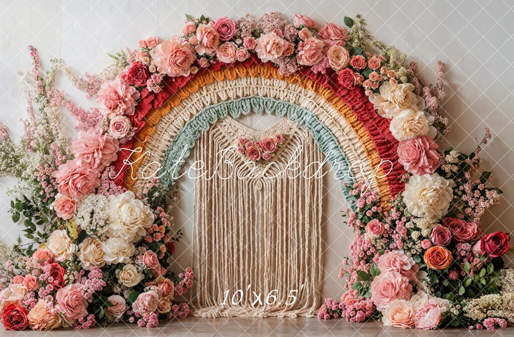 Spring Boho Flower Rainbow Arch Foto Achtergrond Designed by Emetselch