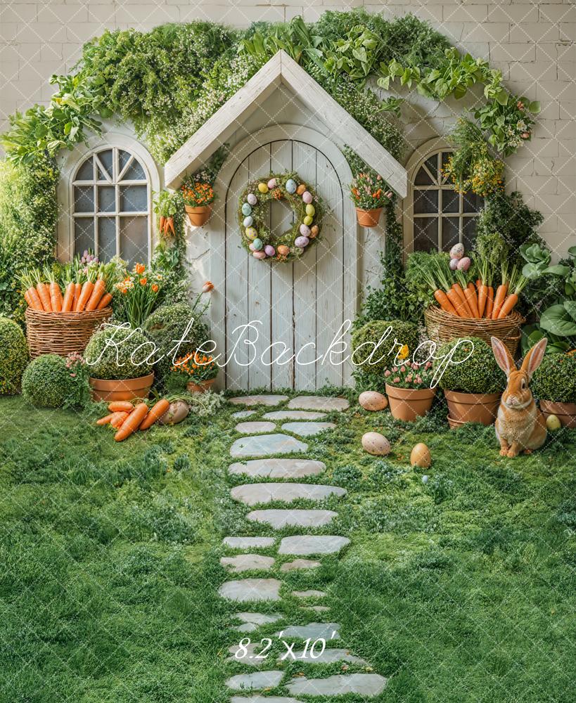 Kate Easter House Bunny Garden Carrots Backdrop Designed by Emetselch