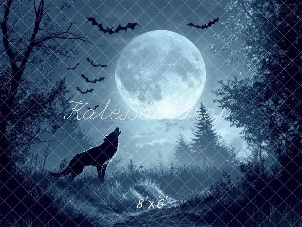 Wolf Aullando Fondo de Luna Llena Diseñado por Lidia Redekopp