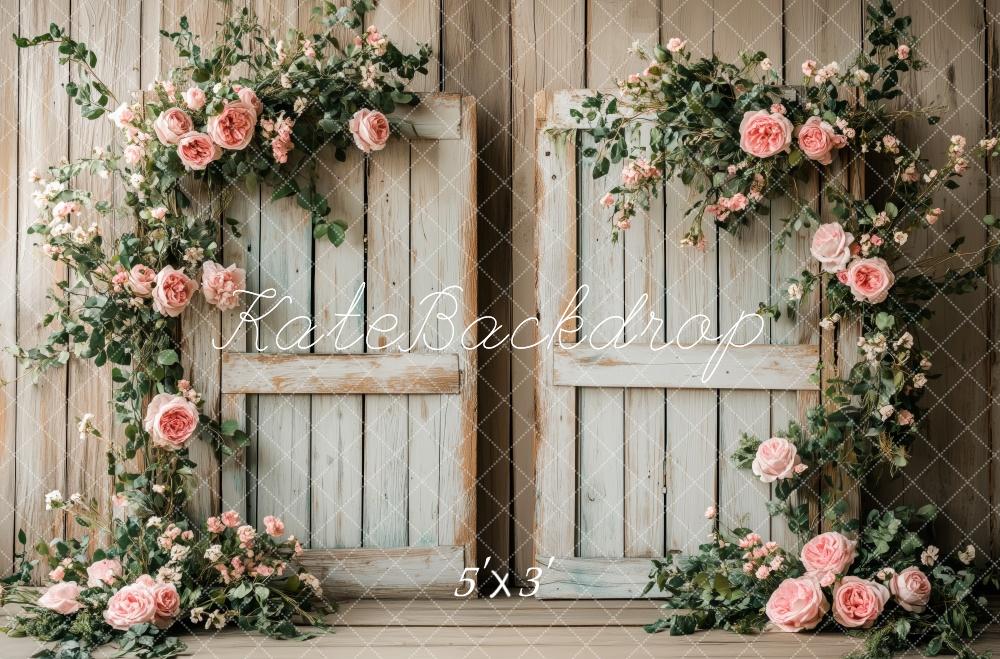 Kate Romantic Floral Rustic Door Backdrop Designed by Patty Roberts