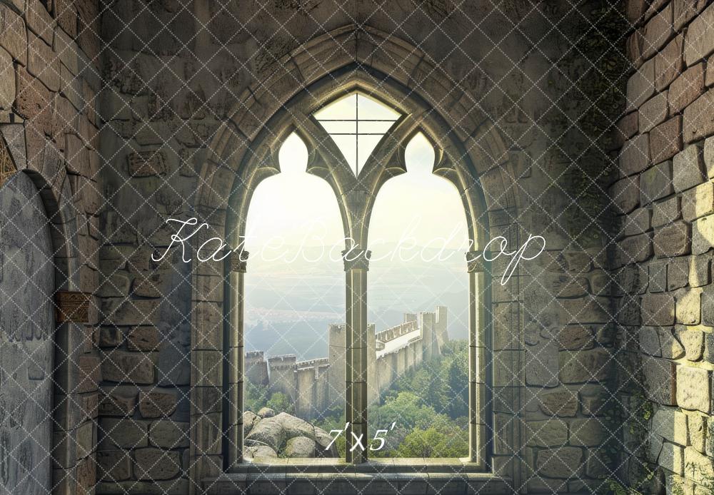 Kate Medieval Castle Arched Window Backdrop Designed by Lidia Redekopp