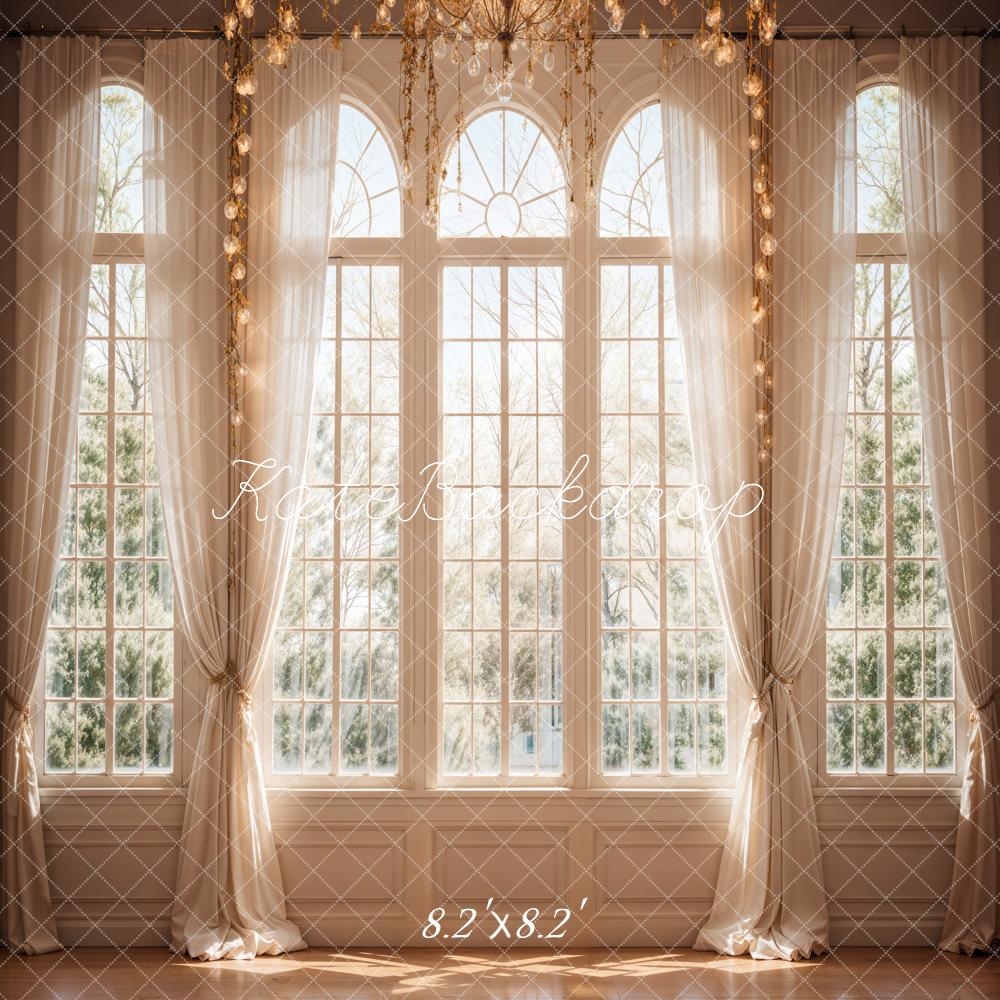 Kate Interior White Curtain Arched Window Backdrop Designed by Chain Photography