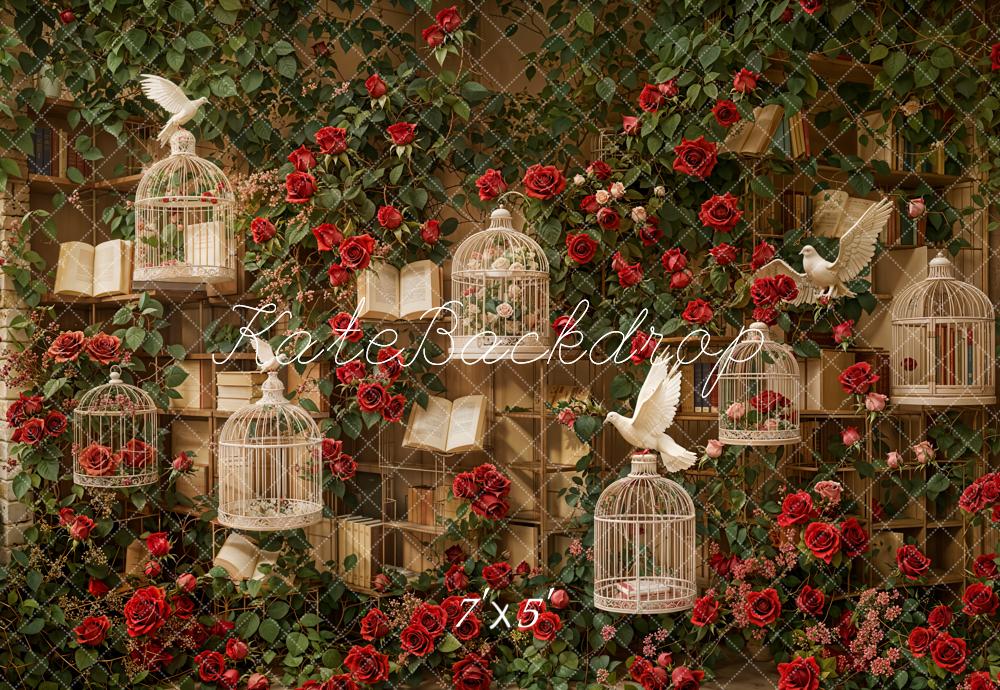 Kate Valentine Vintage Roses Birdcage Backdrop Designed by Emetselch