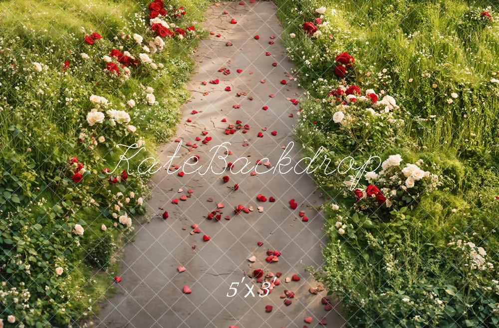 Lightning Deal #1 Kate Romantic Rose Garden Path Floor Backdrop Designed by Emetselch