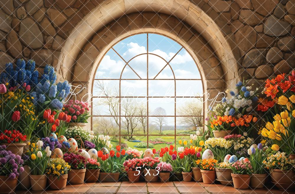 Kate Easter Garden Window Floral Backdrop Designed by Emetselch