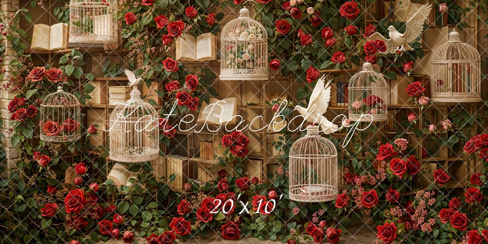 Kate Valentine Vintage Roses Birdcage Backdrop Designed by Emetselch