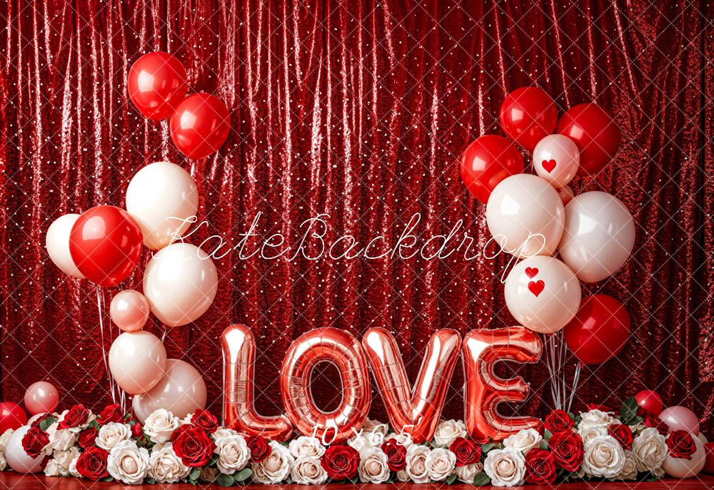 Kate Valentine's Day Love Balloon Curtain Backdrop Designed by Emetselch