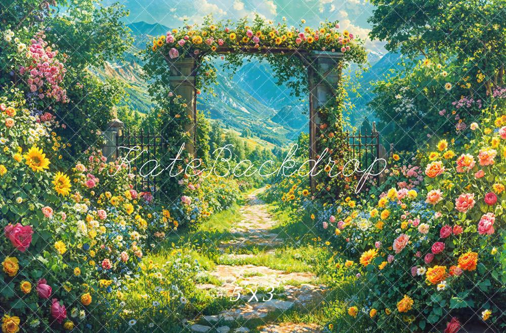 Kate Spring Flower Arch Garden Path Backdrop Designed by Emetselch