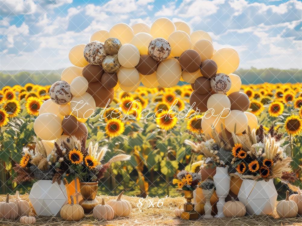 Kate Fall Sunflower Balloon Arch Backdrop Designed by Mini MakeBelieve