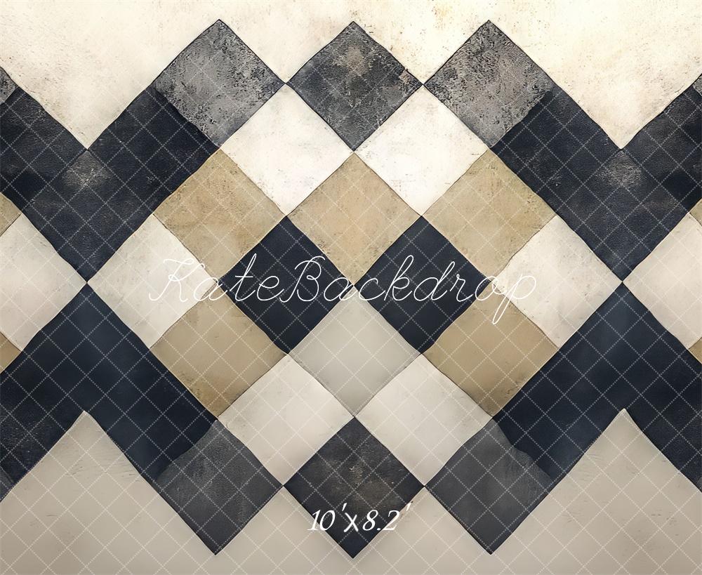 Kate Vintage Checkered Floor Backdrop Designed by Mini MakeBelieve