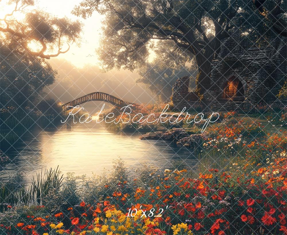 Kate Fine Art Fantasy Forest Bridge Backdrop Designed by Mini MakeBelieve