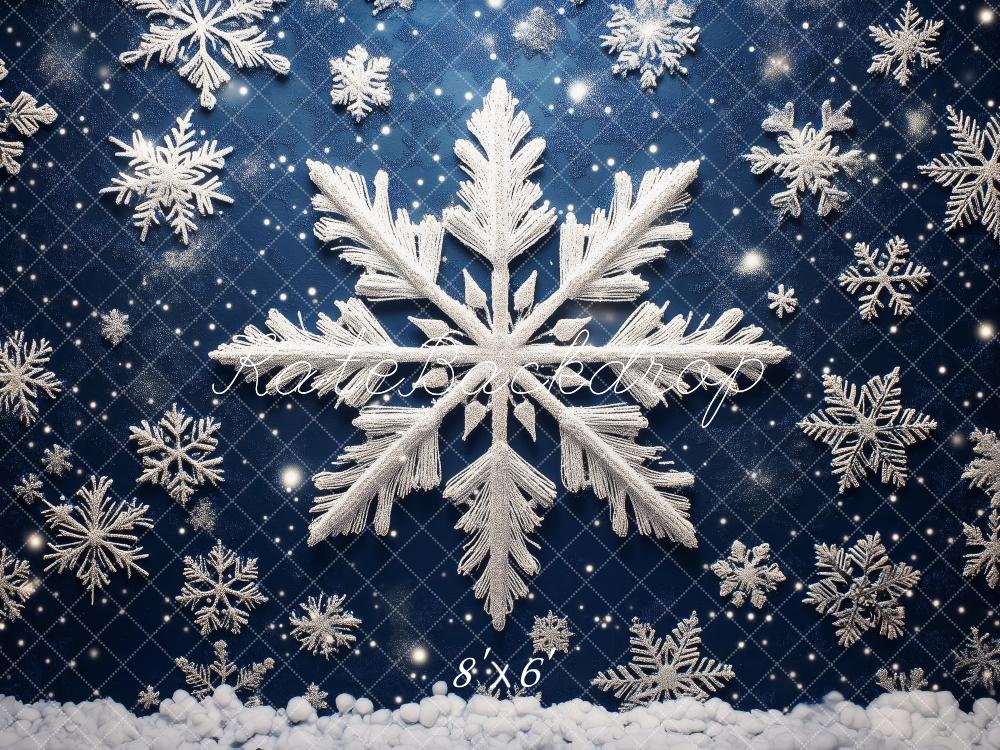 Kate Blue Winter Snowflakes Backdrop Designed by Patty Roberts