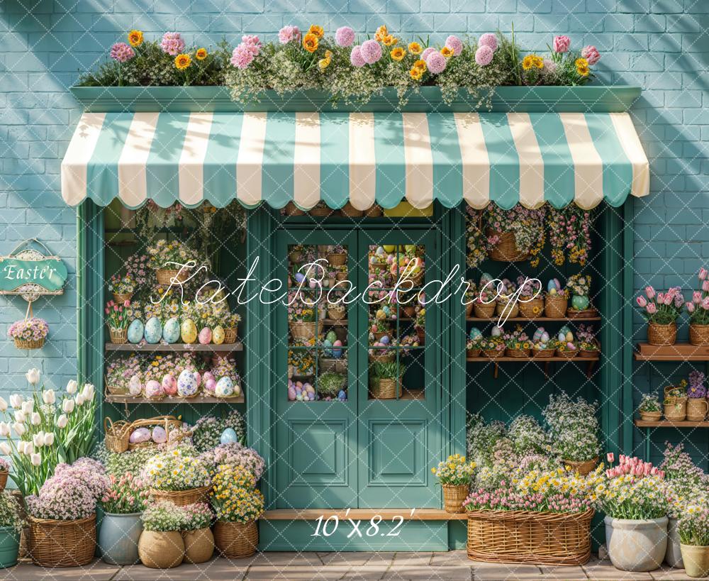 TEST Kate Easter Flower Shop Blue Backdrop Designed by Emetselch