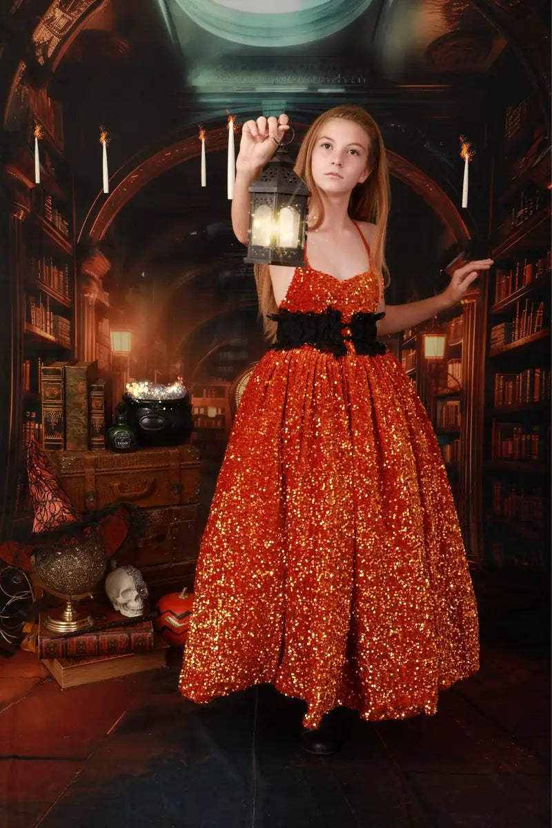 Kate Sweep Old Library Hall Retro Arch Bookshelf  Backdrop Designed by Patty Robert