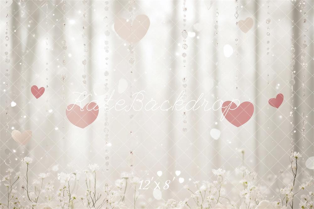 Kate Valentine Bokeh Hanging Crystals Hearts Backdrop Designed by Lidia Redekopp