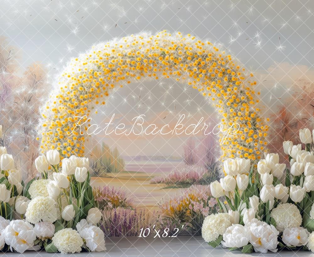 Kate Spring Flower Arch Tulip Garden Backdrop Designed by Mini MakeBelieve