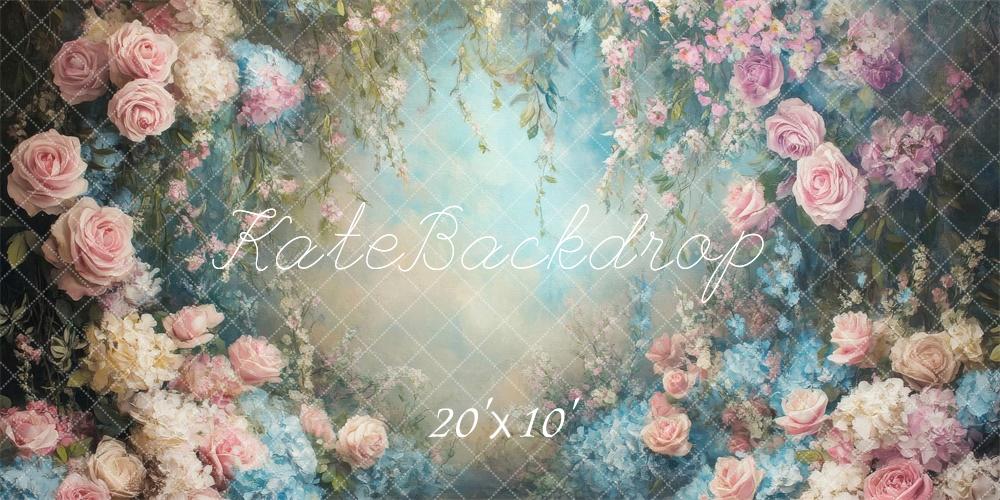 Kate Spring Fairyland Flower Pastel Rose Backdrop Designed by Emetselch