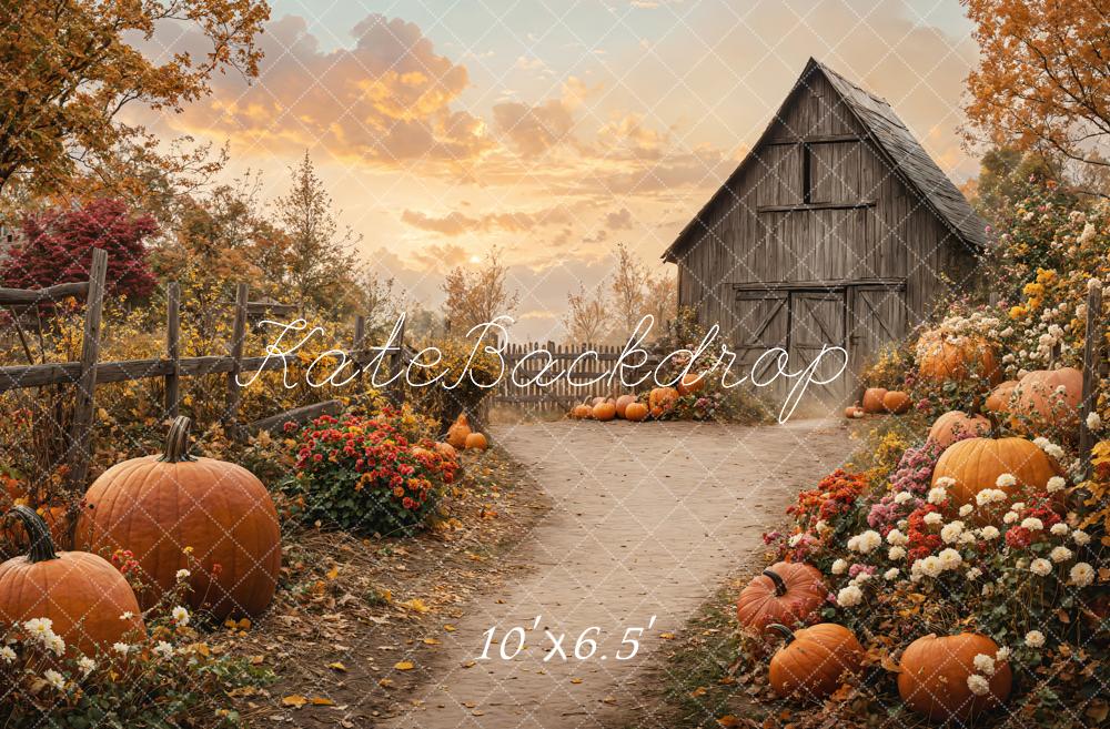 Kate Fall Barn Pumpkin Path Backdrop Designed by Emetselch