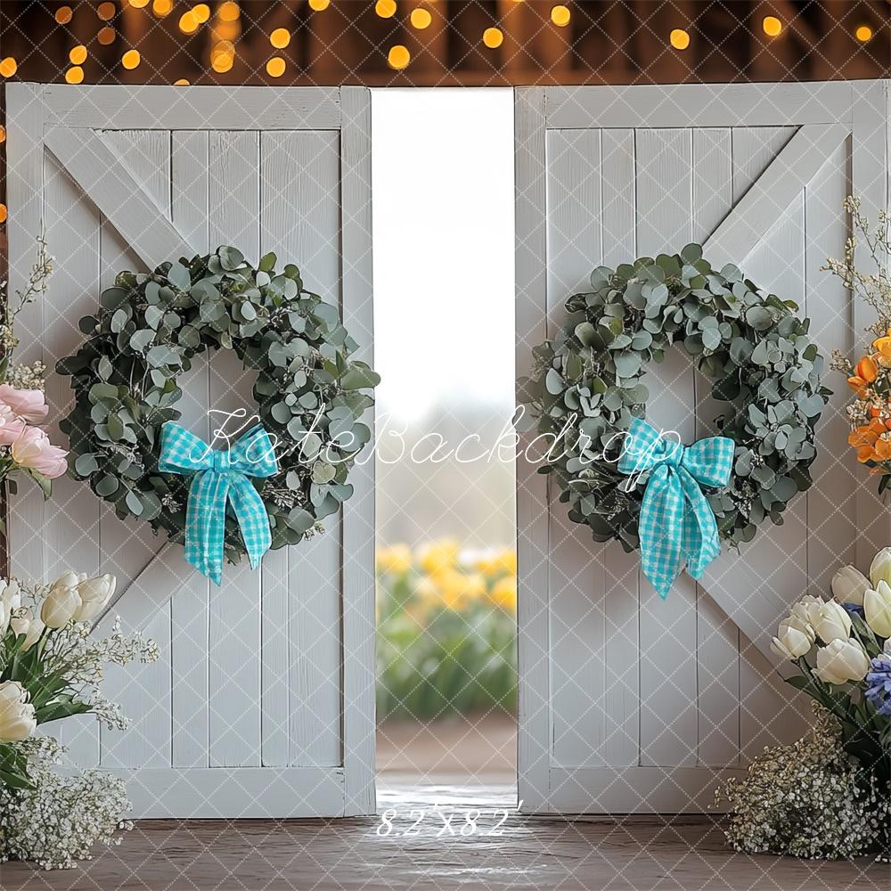 Kate Spring Floral Wreath Door Backdrop Designed by Mini MakeBelieve