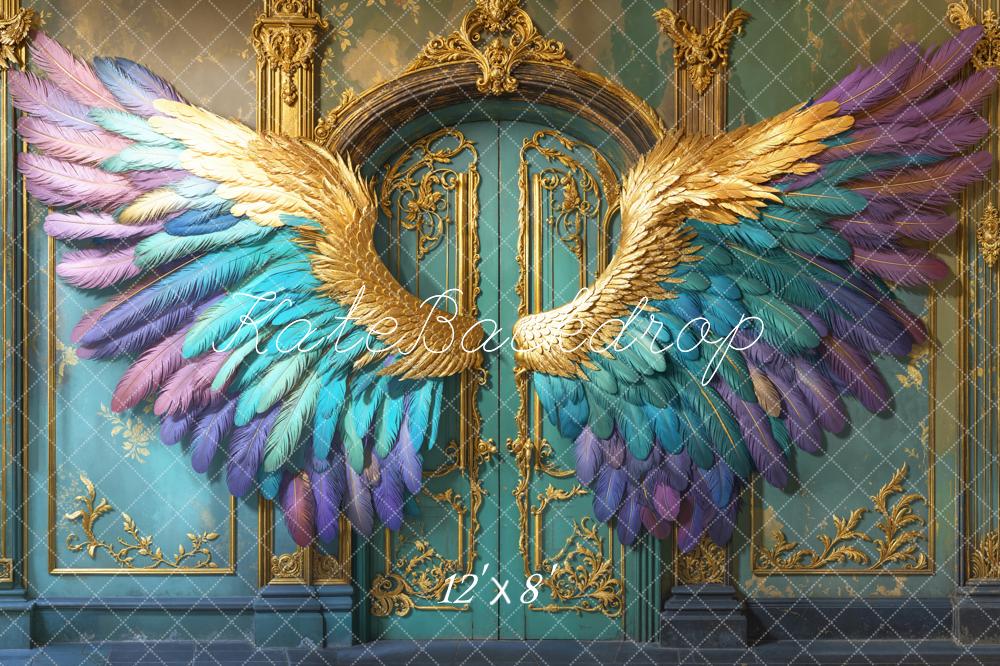 Kate Fantasy Wings Ornate Blue Backdrop Designed by Emetselch