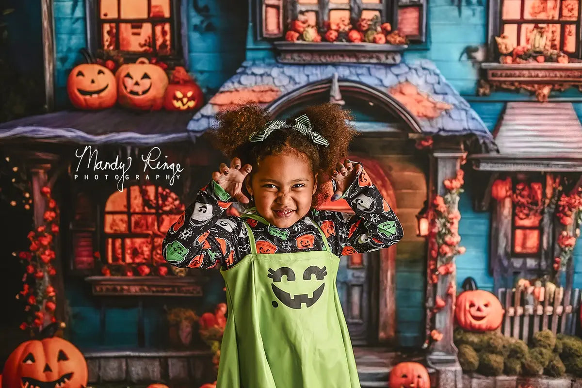 Kate Whimsical Halloween House Backdrop Designed by Mandy Ringe Photography