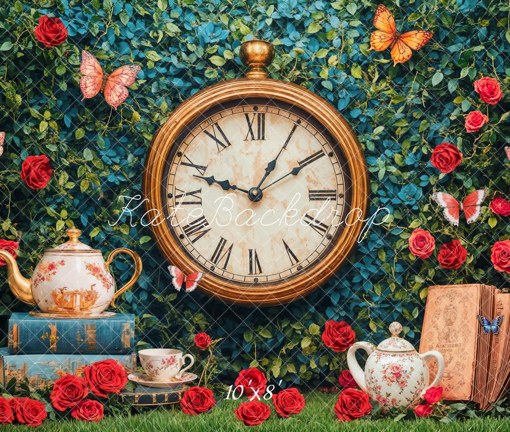 Kate Vintage Clock Tea Party Backdrop Designed by Emetselch