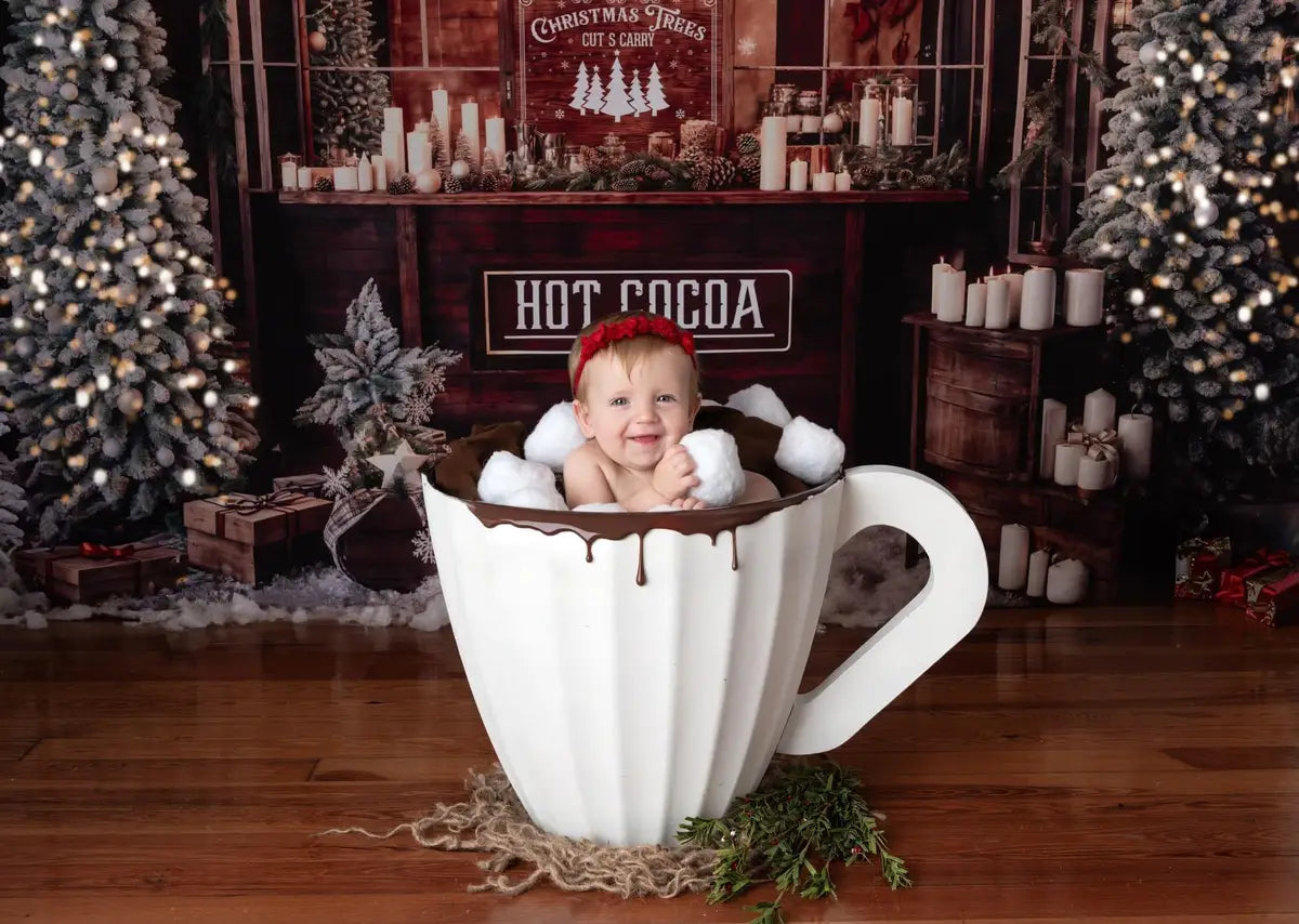 Christmas Hot Cocoa Candle Backdrop Progettato da Chain Photography