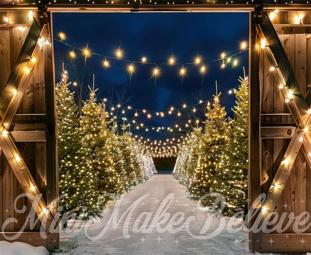 Notte di Natale Sfondo Porta del Fienile Marrone Designato da Mini MakeBelieve