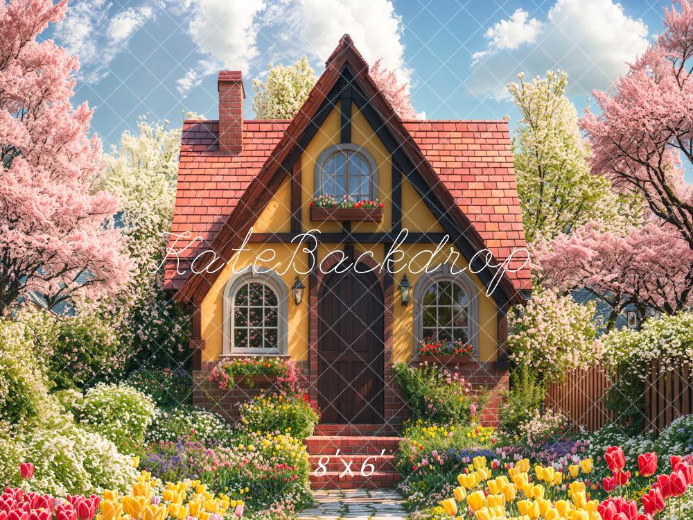 Kate Spring Cottage Garden Flowers Backdrop Designed by Emetselch