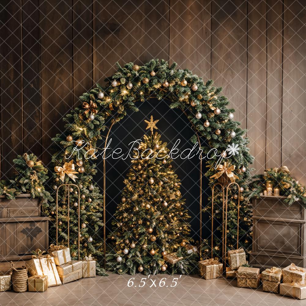 TEST Kate Christmas Tree Arch Gifts Wood Wall Backdrop Designed by Emetselch