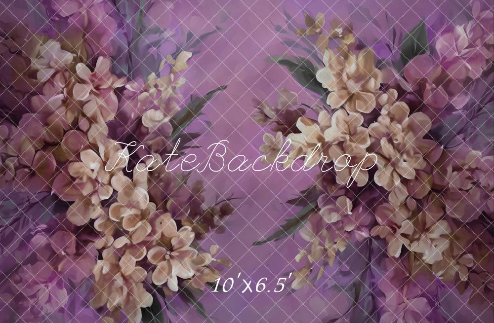 Kate Fine Art Watercolor Floral Purple Backdrop Designed by Emetselch