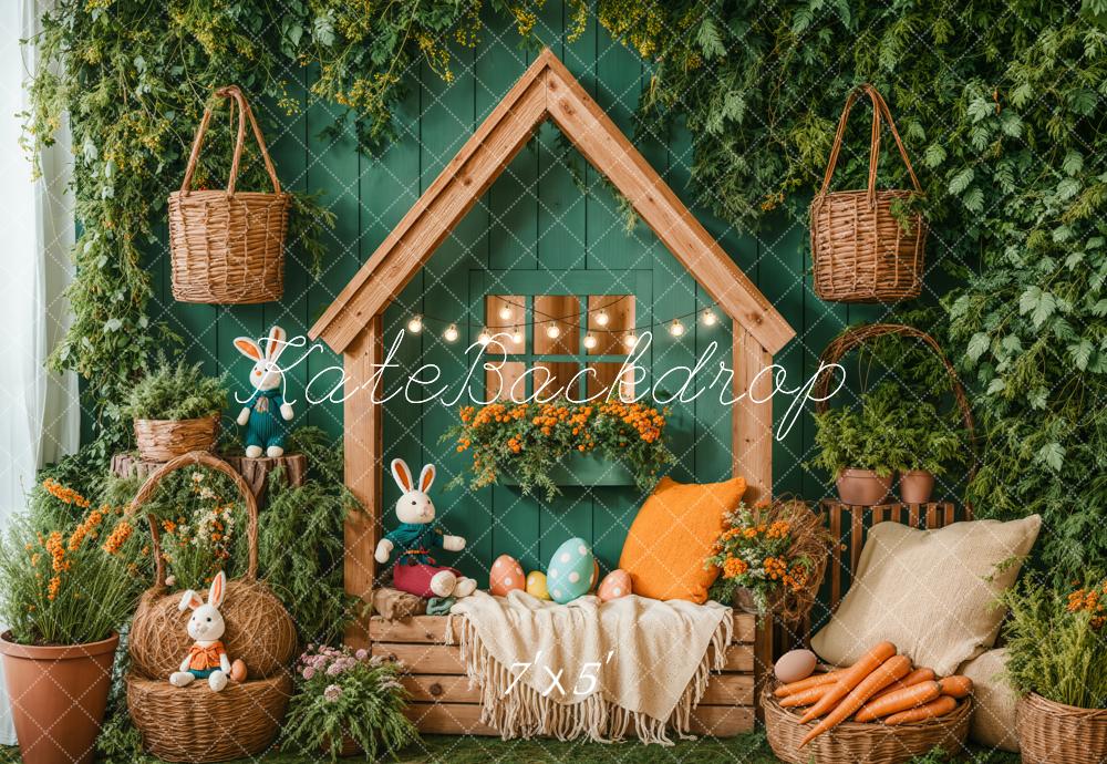 Kate Easter Bunny House Basket Blanket Backdrop Designed by Emetselch