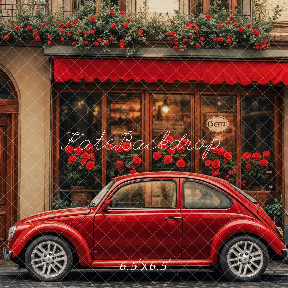 Fondo de Cafetería de Coche Vintage Rojo diseñado por Emetselch