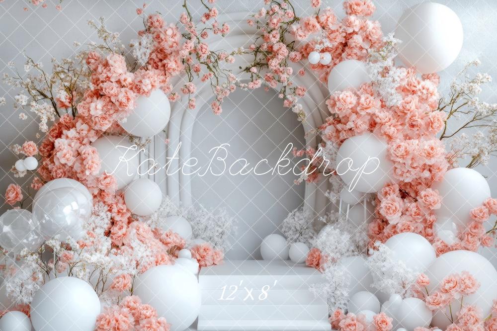 Kate Spring Flower Arch Balloon Pink Backdrop Designed by Emetselch