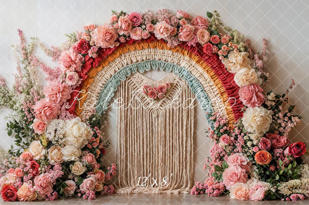 Spring Boho Flower Rainbow Arch Foto Achtergrond Designed by Emetselch