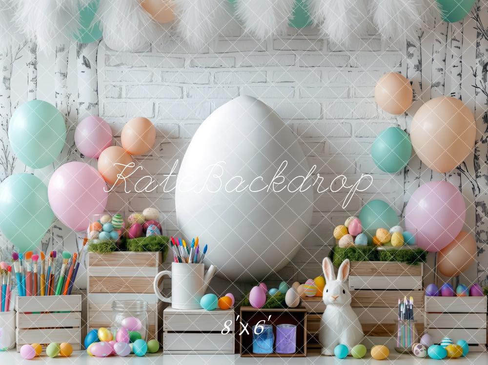 Kate Easter Bunny Pastel Eggs Backdrop Designed by Mini MakeBelieve