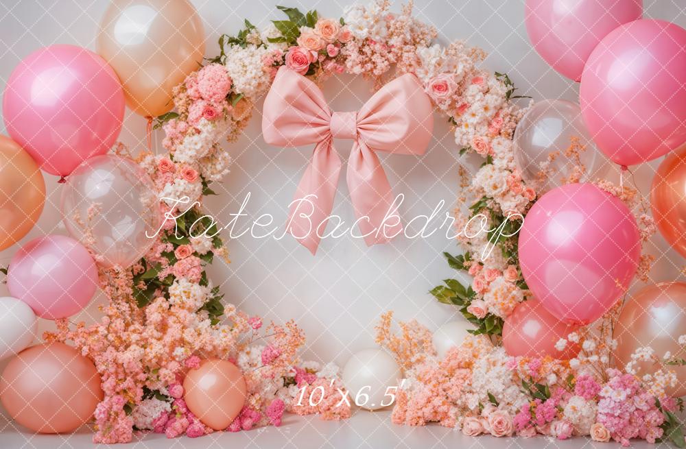 Kate Cake Smash Floral Arch Pink Balloon Backdrop Designed by Emetselch