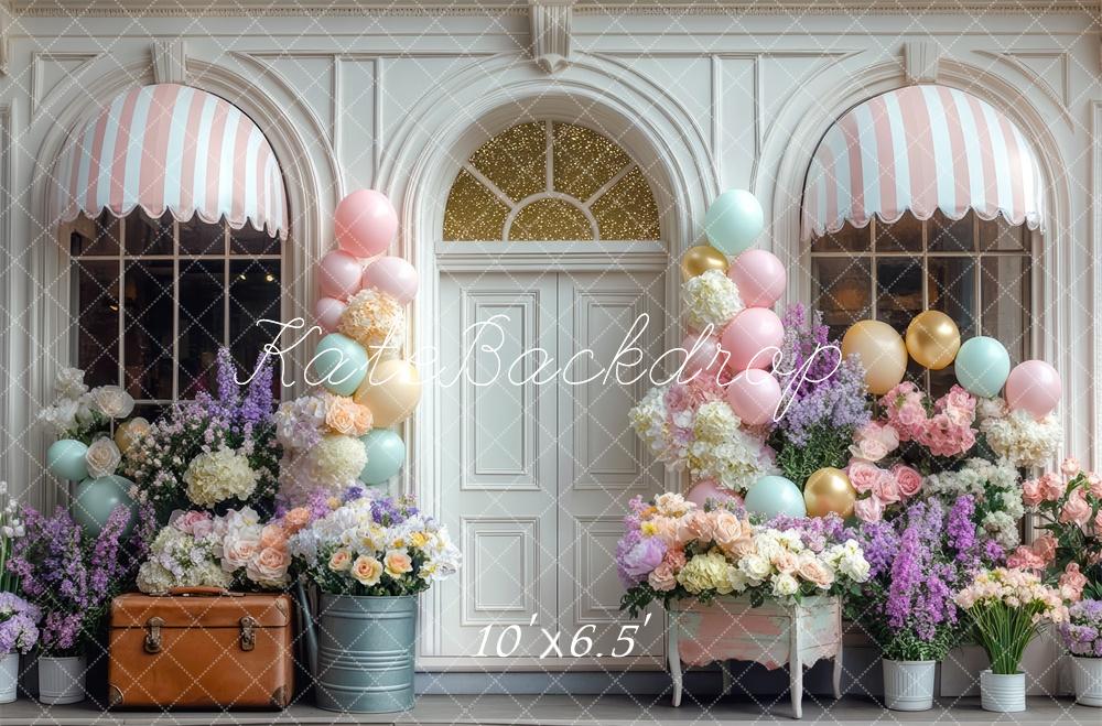 Kate Spring Flower Shop Balloon Pastel Backdrop Designed by Mini MakeBelieve